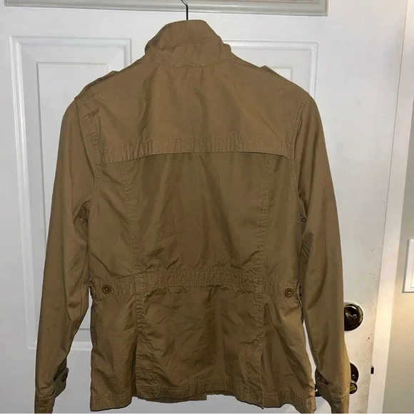 LL Bean Womens Field Jacket Cargo Explorer Safari Cotton Stretch Khaki Small Reg - Picture 6 of 6